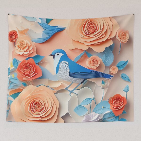 Item preview, Blue Bird on Orose Roses designed and sold by Happy24online.