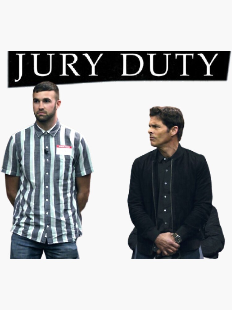 "Ronald Gladden and James Marsden Jury Duty" Sticker for Sale by JuryDutyTvShow Redbubble