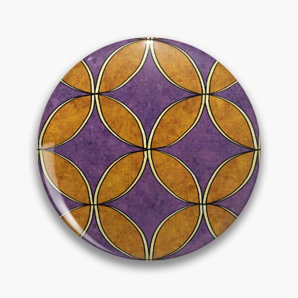 Item preview, Patrón retro de círculos geométricos, amarillo dorado y morado. designed and sold by NadiaChevrel.