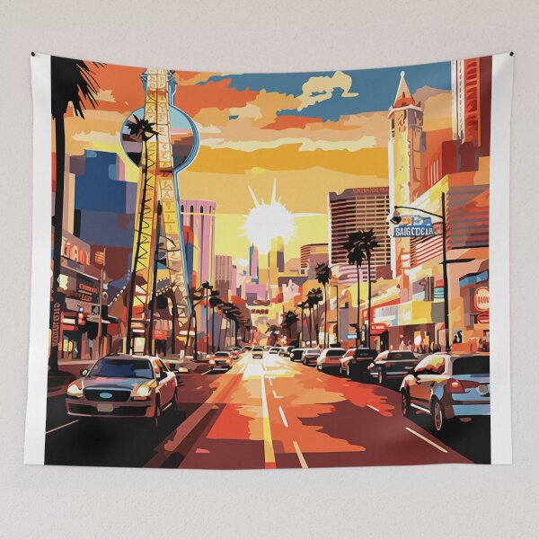 Item preview, A Pop Art Travel Print of Las Vegas - Nevada US designed and sold by StudioRedKoala.