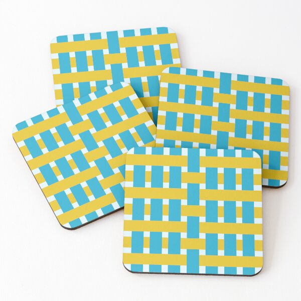 Item preview, Fabric Weave Types #05 - Weft Rib Weave Irregular Pattern - Vibrant Colors - Yellow and Blue designed and sold by DesignCentrum.