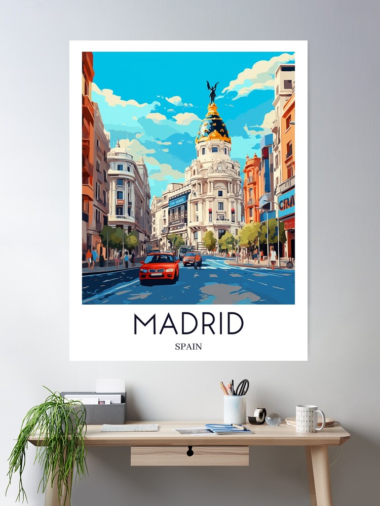 A Pop Art Travel Print of Madrid - Spain