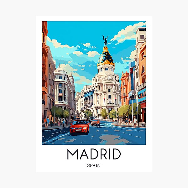A Pop Art Travel Print of Madrid - Spain