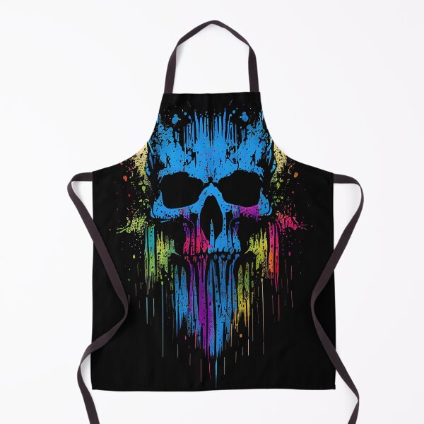 Artikelvorschau, Farbspritzer-Schädel. Coole Skelett-Blau-Schädel-Grafik entworfen und verkauft von SpookshowDesign.