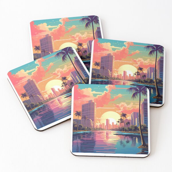 Item preview, A Pop Art Travel Print of Miami Florida - US designed and sold by StudioRedKoala.