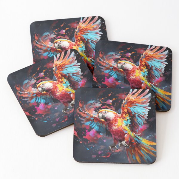 Item preview, Loro con alas extendidas en colores abstractos designed and sold by ViktorSilni.