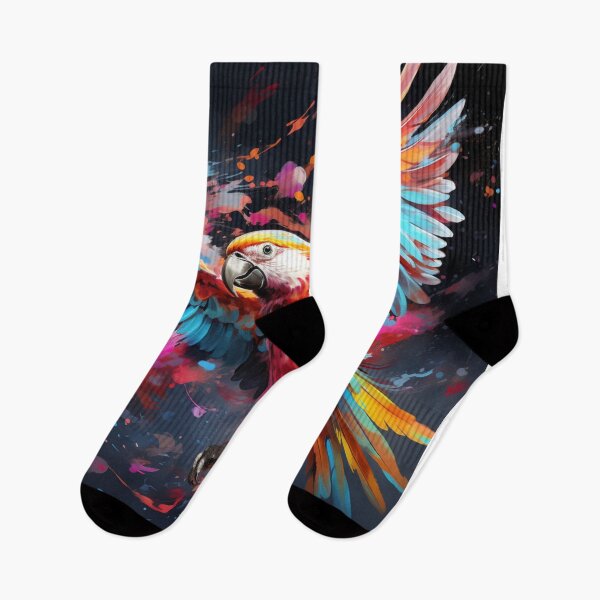 Item preview, Loro con alas extendidas en colores abstractos designed and sold by ViktorSilni.