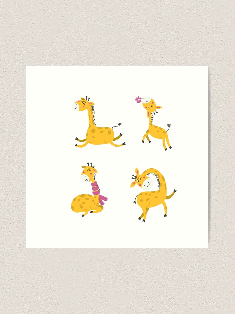 Mom and Baby Giraffe Monogram G - Monogram G - Posters and Art