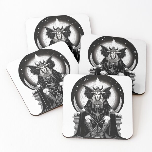Item preview, Baphomet on throne in human form designed and sold by deadkesn.