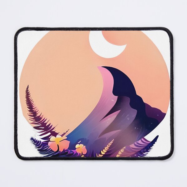 Item preview, Boho crescent moon over mountain designed and sold by craftybluebells.