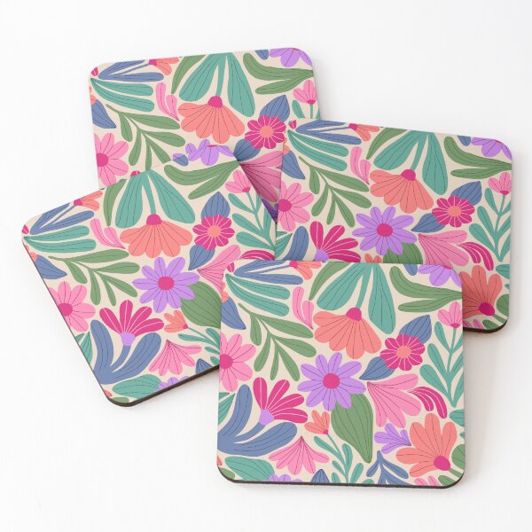 Item preview, Bright happy flowers in cream designed and sold by Illustrated by Nat.