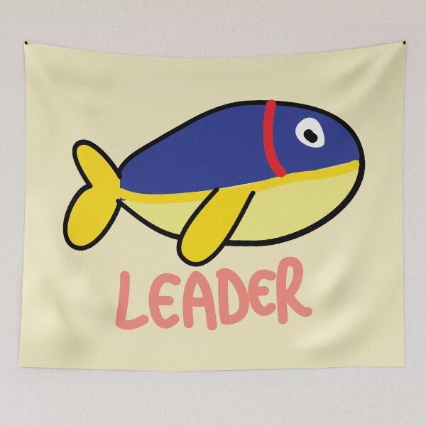 Item preview, Leader cute kawaii boss fish quote designed and sold by fluffyfamcraft.