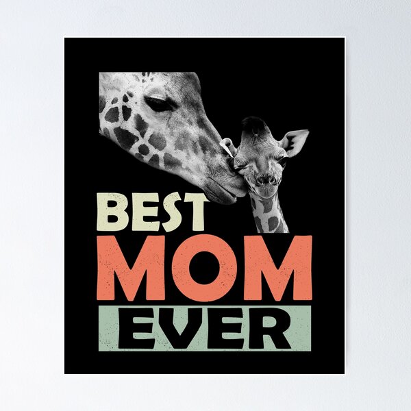 Item preview, Mother Giraffe Nudging Baby Giraffe: Best Mom Ever in Color designed and sold by Abanak.