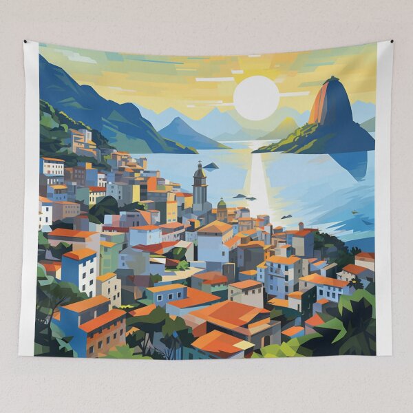 Item preview, A Pop Art Travel Print of Rio de Janeiro - Brazil designed and sold by StudioRedKoala.