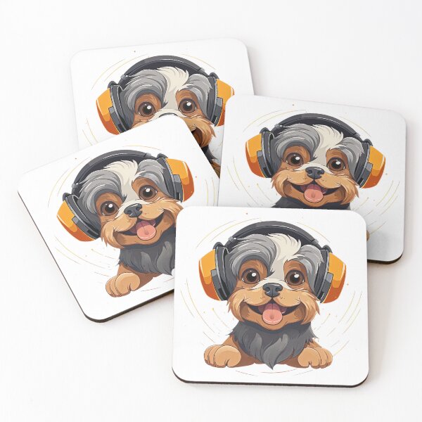 Item preview, DJ Dog Wearing Headphones | Puppy Wearing Headphones designed and sold by CoolHippoQuotes.
