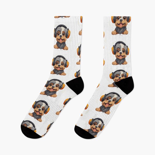 Item preview, DJ Dog Wearing Headphones | Puppy Wearing Headphones designed and sold by CoolHippoQuotes.