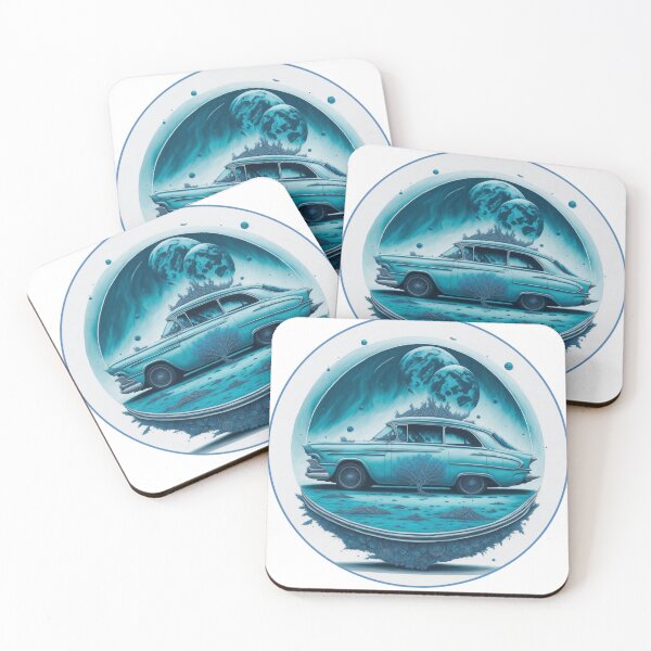 Item preview, Blue cosmic car in circle designed and sold by ArtiDann.