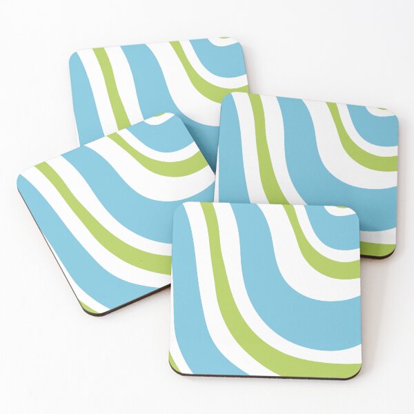 Item preview, Funky 70s Green & Blue Wavy Design designed and sold by art-by-enc.
