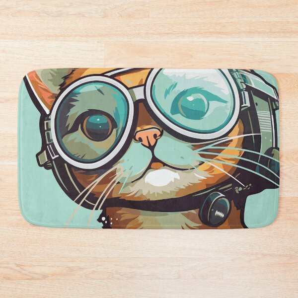 Item preview, Futuristic Multicolor Cats #45 whiskered cat designed and sold by SOVISART.