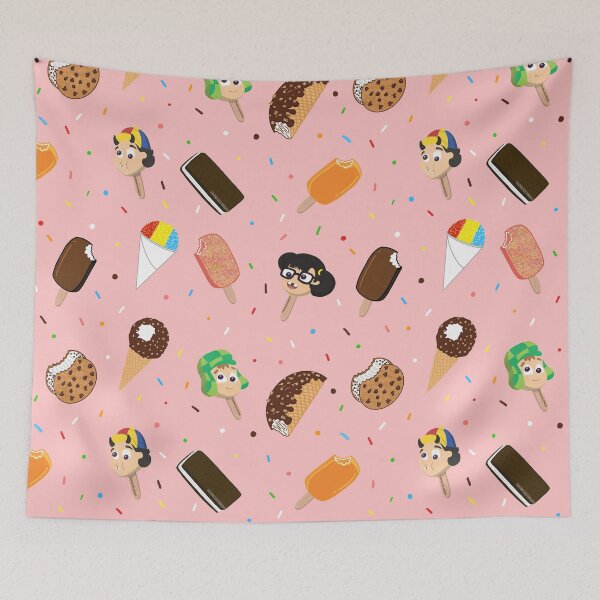 Item preview, Latino Summer Ice Cream Pattern Strawberry Pink Background  designed and sold by Francielandia.