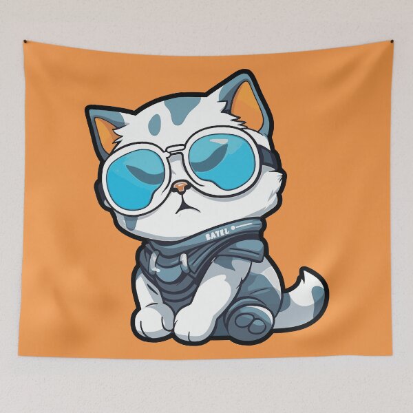 Item preview, Futuristic Multicolor Cats #46 pensive cat designed and sold by SOVISART.
