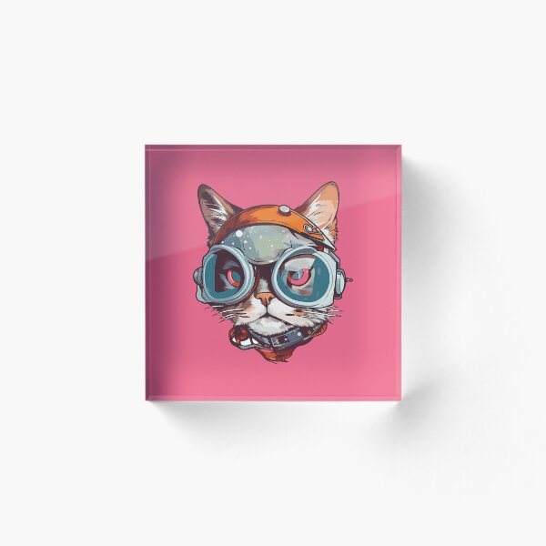 Item preview, Futuristic Multicolor Cats #47 captain cat designed and sold by SOVISART.