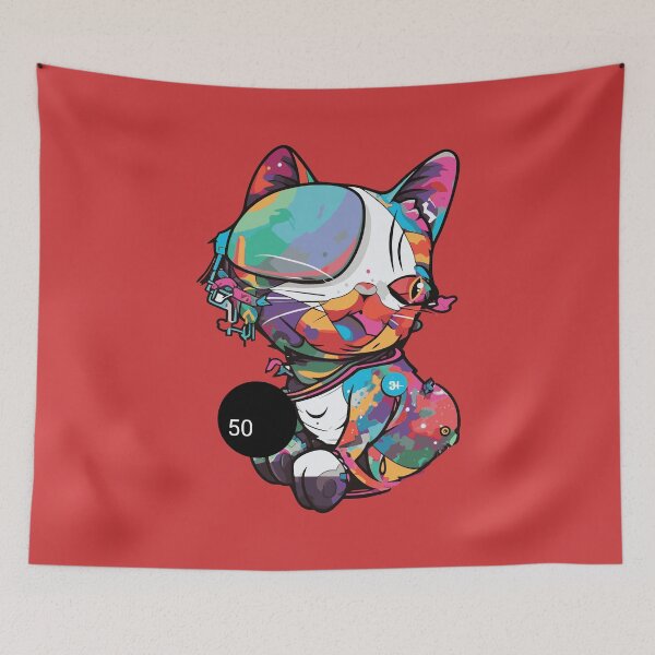 Item preview, Futuristic multicolor cats #50 cat from a parallel universe designed and sold by SOVISART.