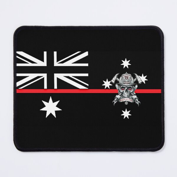 Item preview, Born In Fire Australian Fire Rescue - Thin Red Line Flag -Black & White designed and sold by RENAGADE4LYF.
