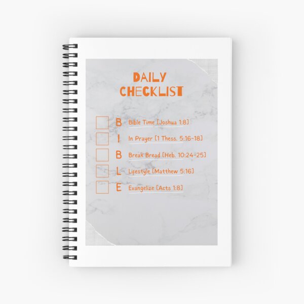 Calligraphy Self Care Checklist -- Cute Doodles Spiral Notebook for Sale  by statsandcats