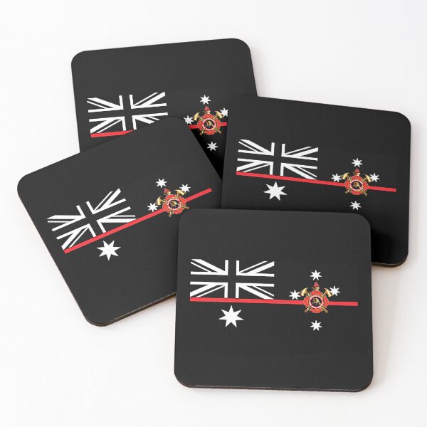Item preview, New QFS Design Australian Thin Red Line Flag -Black & White designed and sold by RENAGADE4LYF.