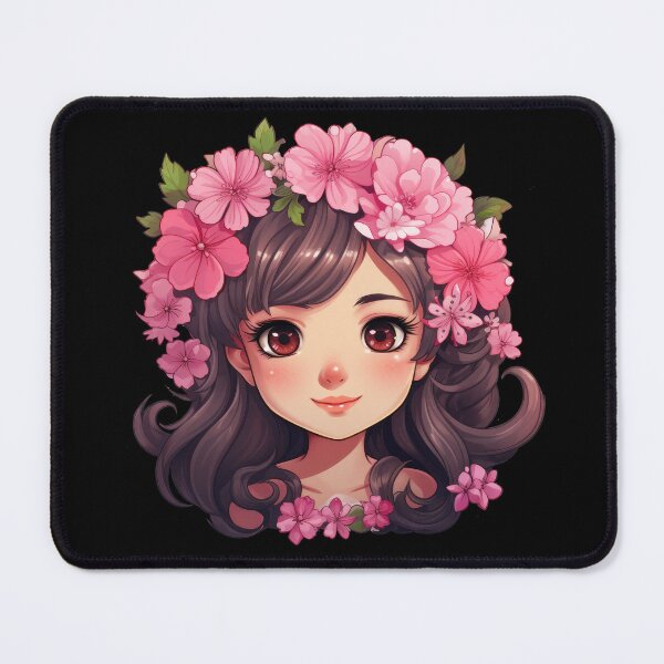 Item preview, Pink hair and flowers. designed and sold by art-shop-by-Kat.