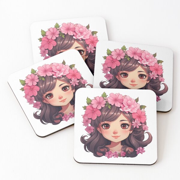 Item preview, Pink hair and flowers. designed and sold by art-shop-by-Kat.