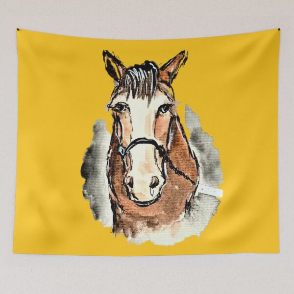 Item preview, Horse with a white blaze, watercolor, fine art designed and sold by janianna.