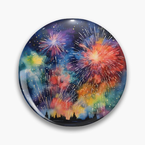 Artikelvorschau, Watercolor Fireworks | Vibrant Sky Celebration Art entworfen und verkauft von AdventurerPack.
