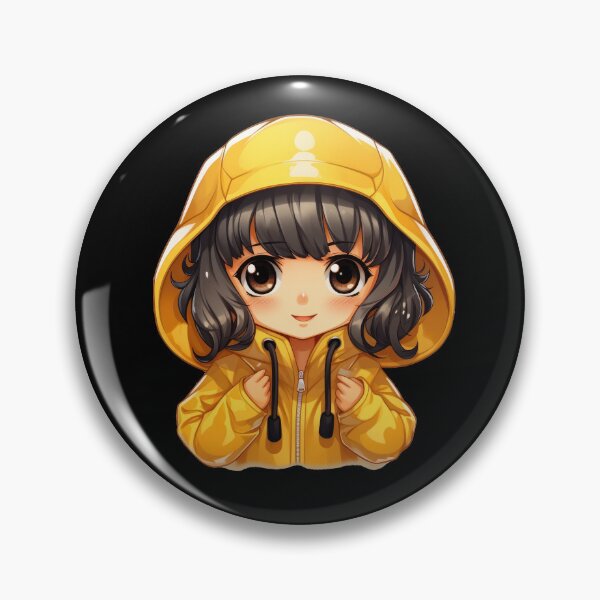 Item preview, Cute girl in rain coat. designed and sold by art-shop-by-Kat.