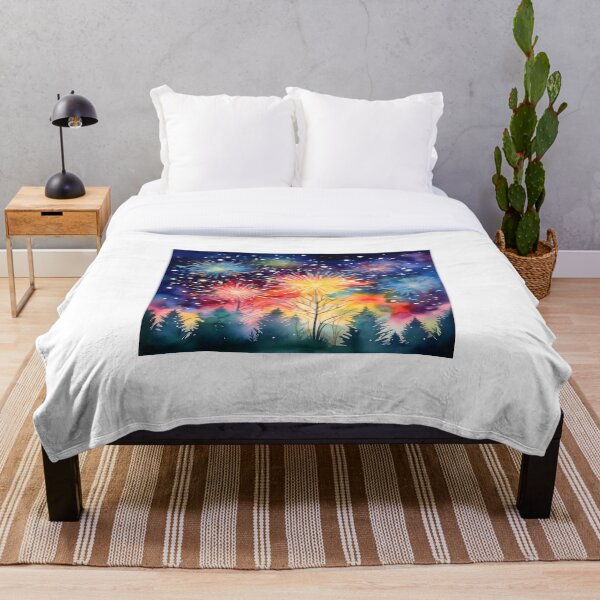 Aperçu de l'œuvre Watercolor Fireworks | Vibrant Sky Celebration Art créée et vendue par AdventurerPack.