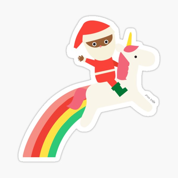 Santa + Unicorn Sticker