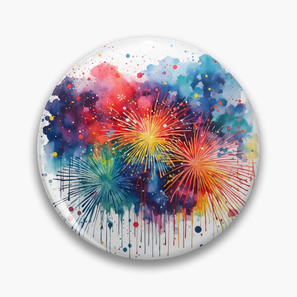 Item preview, Watercolor Fireworks | Vibrant Sky Celebration Art designed and sold by AdventurerPack.