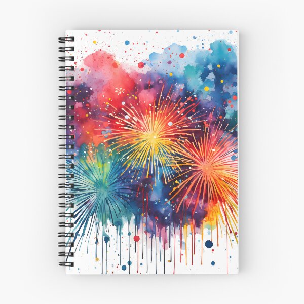 Item preview, Watercolor Fireworks | Vibrant Sky Celebration Art designed and sold by AdventurerPack.