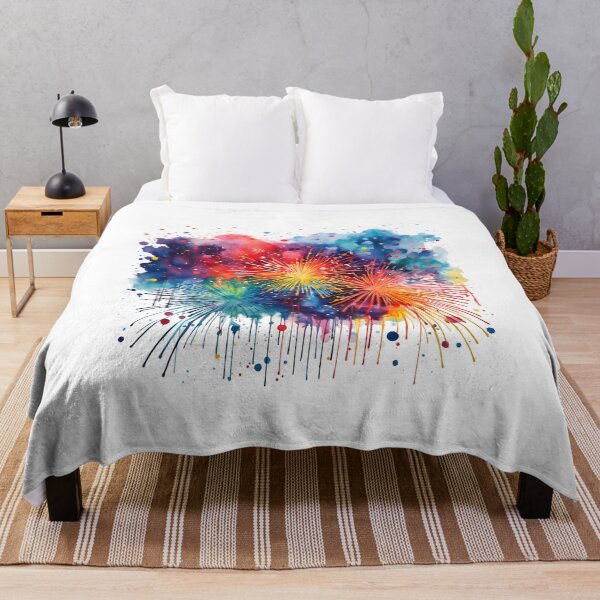 Item preview, Watercolor Fireworks | Vibrant Sky Celebration Art designed and sold by AdventurerPack.