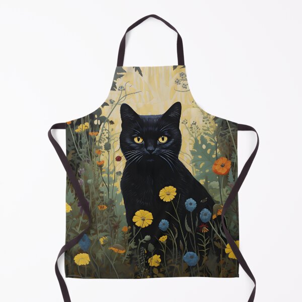Item preview, Feline Garden Delight: Retro Vintage Black Cat Florals designed and sold by KittyStampedeCo.