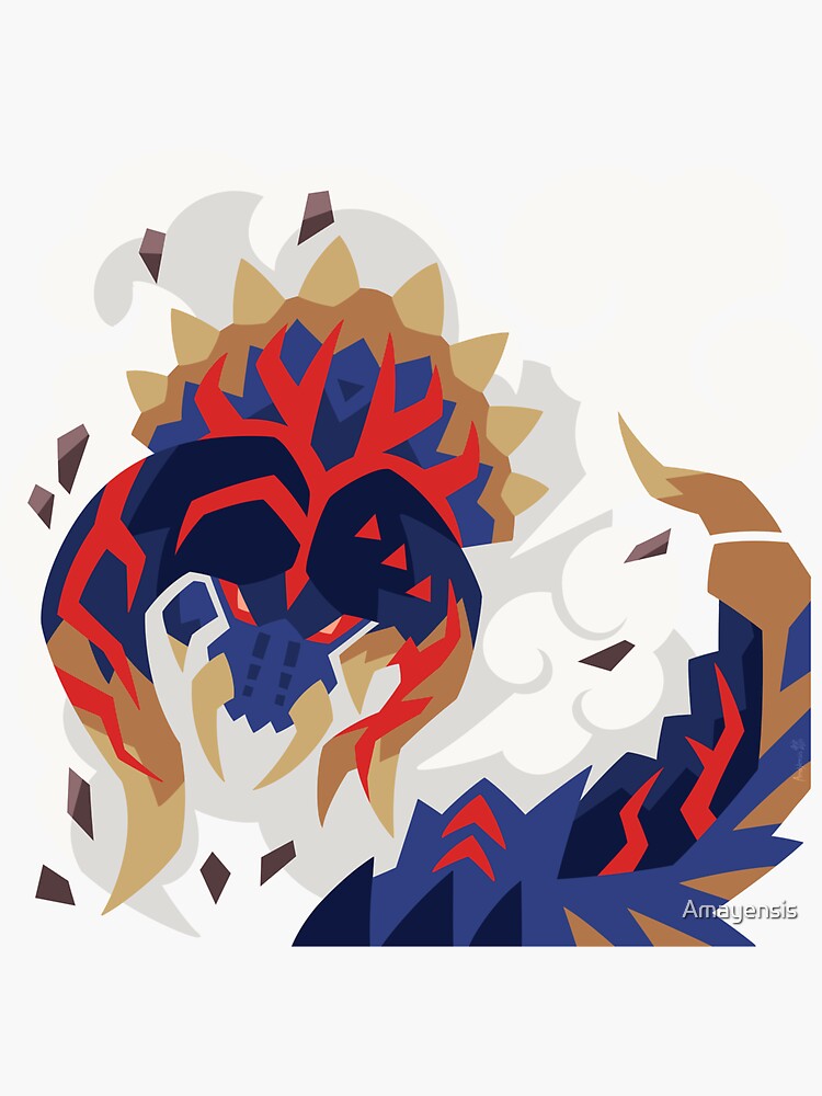 Bloodbath Diablos tribal design - Monster Hunter Sticker for Sale