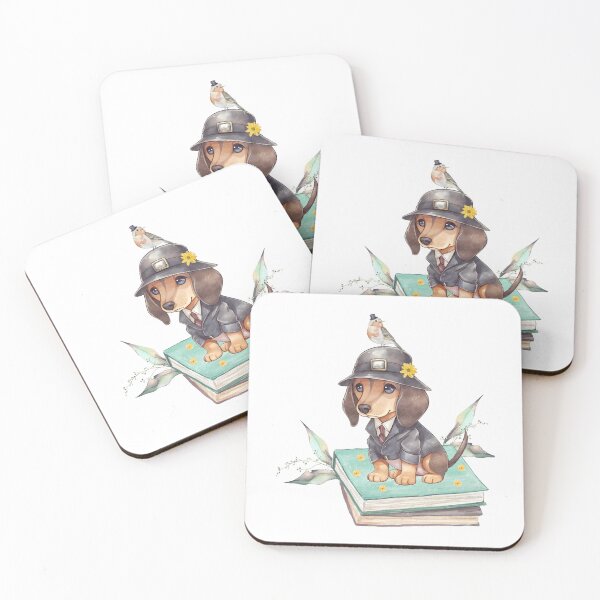 Item preview, Cute Dog and Bird on Book Stack designed and sold by CMReadsandReads.