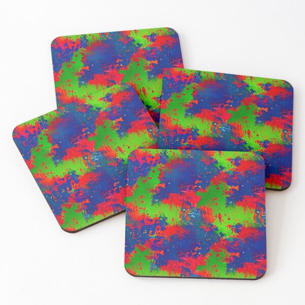 Item preview, Abstract Blue Red and Green Paint Splatter Pattern designed and sold by calibrit.