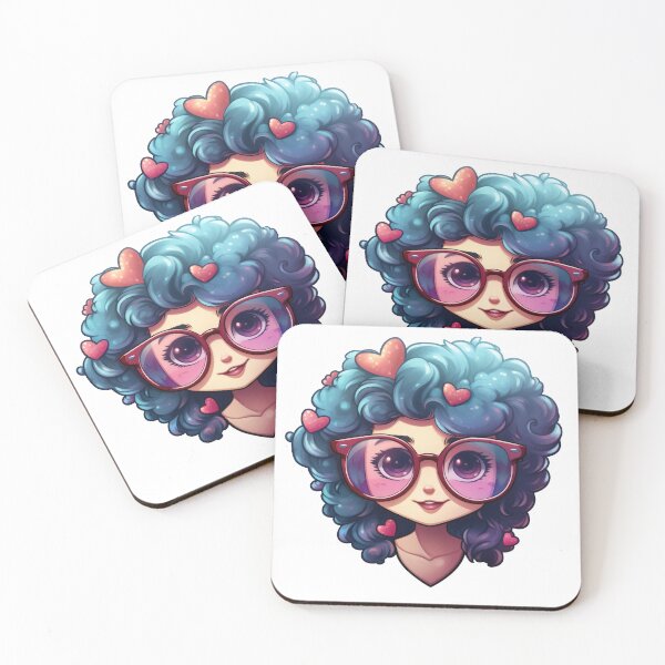 Item preview, Blue hair and glasses. designed and sold by art-shop-by-Kat.