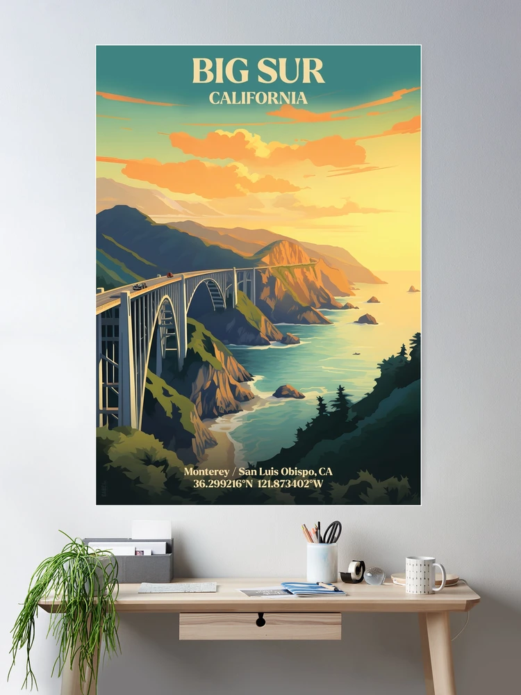Big Sur, California Vintage Travel Poster