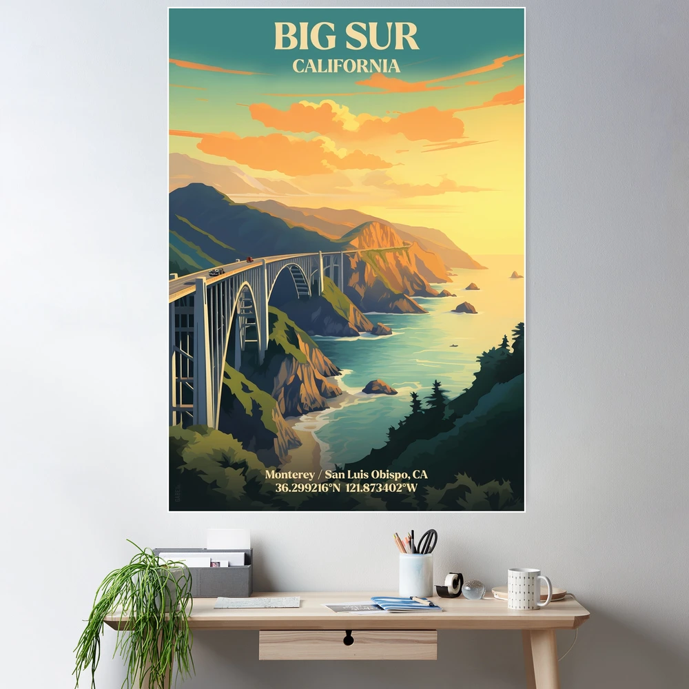Big Sur, California Vintage Travel Poster