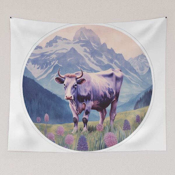 Item preview, Purple cow with flowers designed and sold by abmkf.