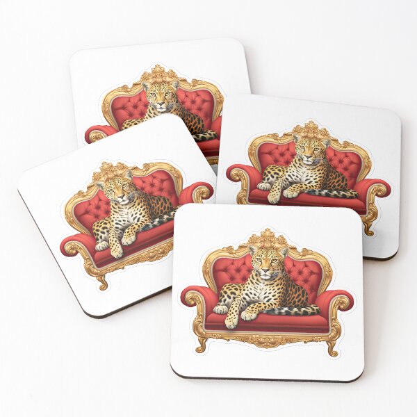 Item preview, Luxury cheetah on the red sofa designed and sold by abmkf.
