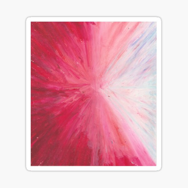 "Gender Reveal" Red, Pink, and Blue Oil Pastel Print Sticker